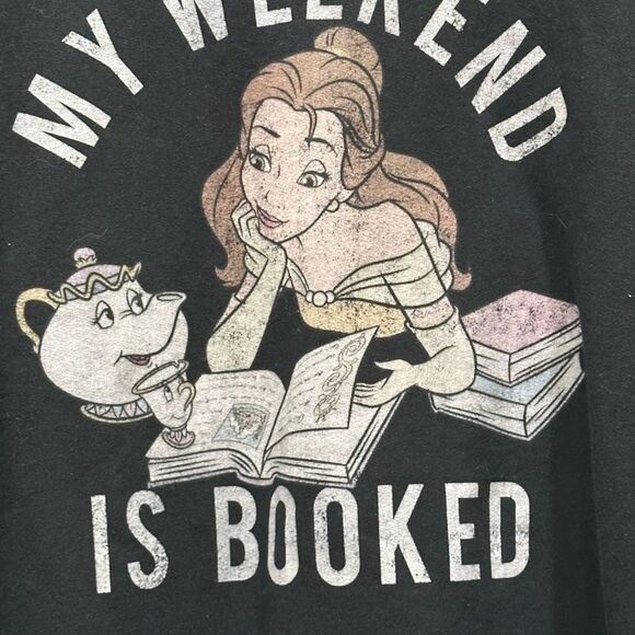 Disney Beauty and the Beast Booked Weekend Girls Slouchy Sweatshirt black - Picture 8 of 13